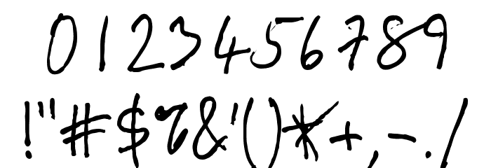 Hand Written 1 PG Font OTHER CHARS