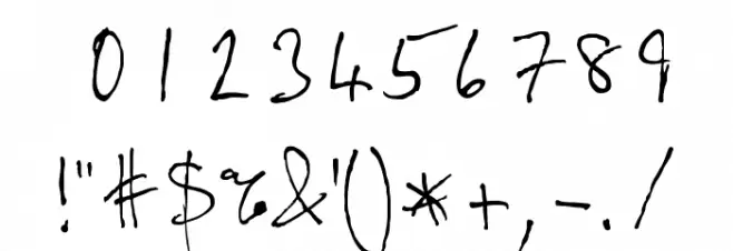 Hand Written 2 PG Font OTHER CHARS
