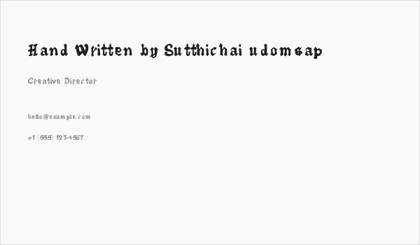 Hand Written by Sutthichai udomsap Business Card