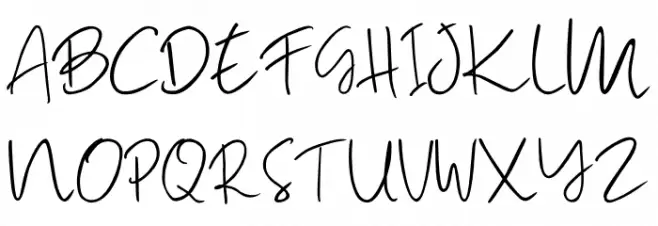 Hand note Schriftart Groß