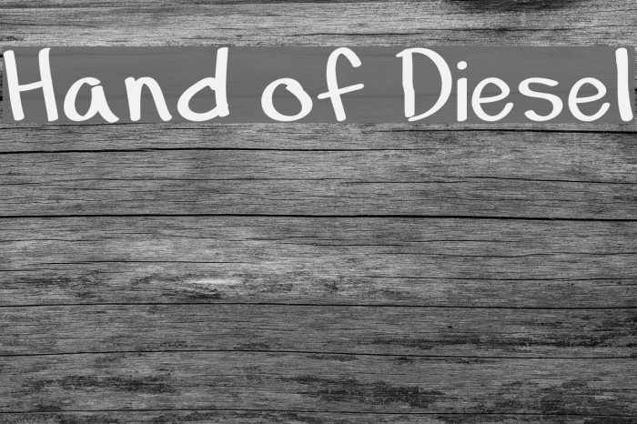 Hand of Diesel Font examples