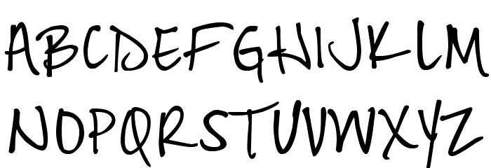 Hand of Hee Font UPPERCASE