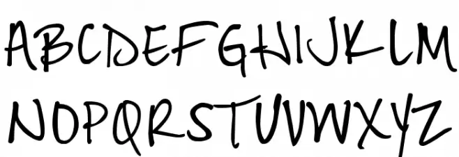 Hand of Hee Schriftart Groß