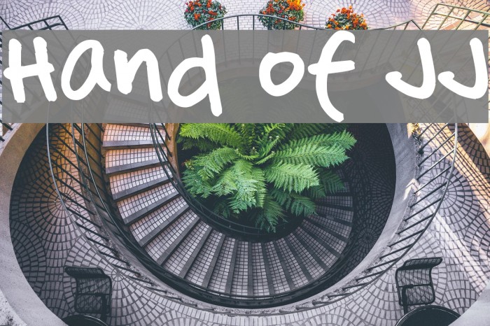 Hand of JJ Font examples