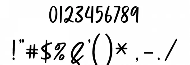 HandMarker Font OTHER CHARS