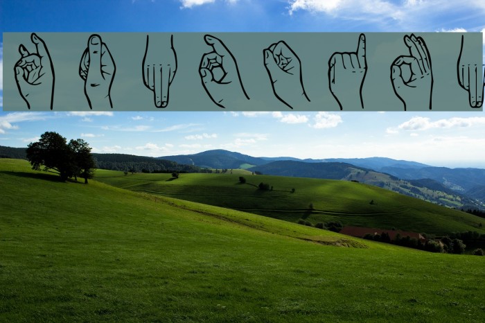 HandSign फ़ॉन्ट examples