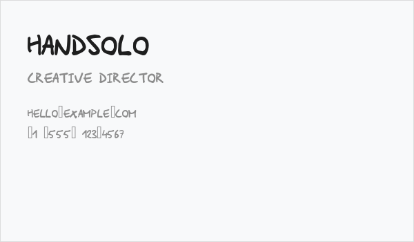 HandSolo Business Card