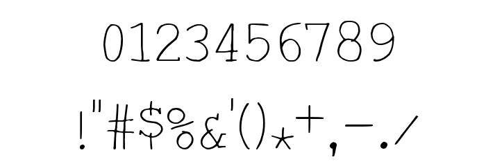 HandTypist Font OTHER CHARS
