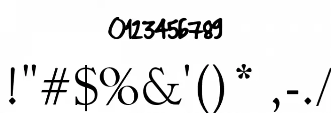 HandWork Font OTHER CHARS