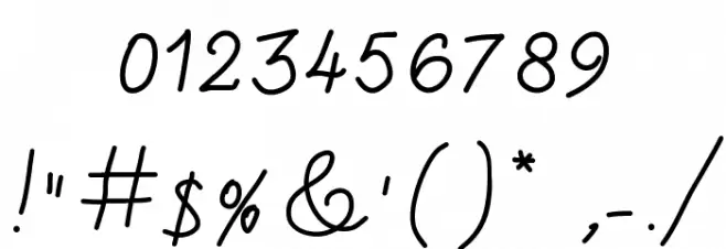 Handa Font OTHER CHARS