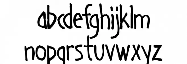 Handage AOE Schriftart Kleinbuchstaben