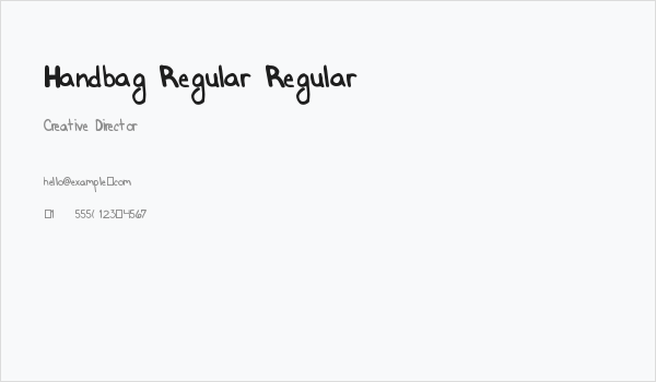 Handbag Regular Regular Business Card