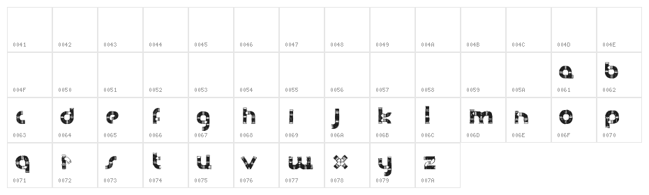 Handdrawn Pipe X Character Map