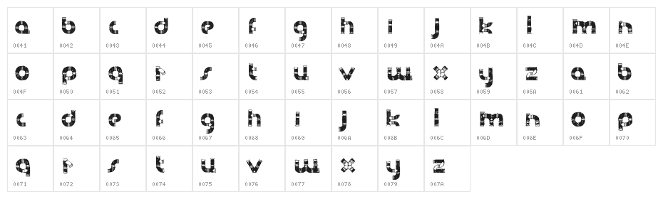HanddrawnPipeX-Regular Character Map