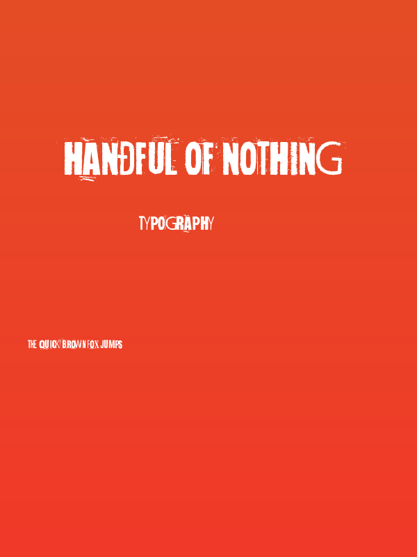 Handful of Nothing Poster