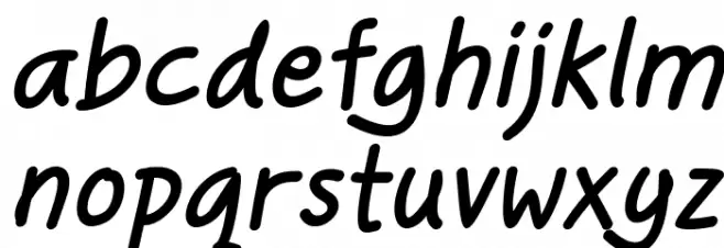 Handgley Bold Italic Caratteri MINUSCOLO