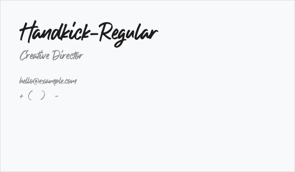 Handkick-Regular Business Card