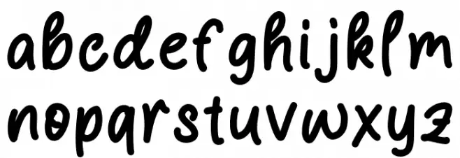 Handkids Schriftart Kleinbuchstaben