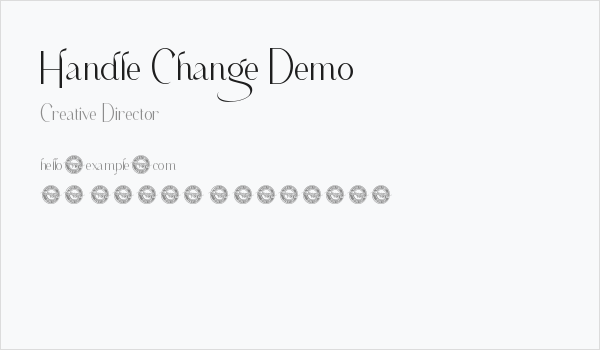 Handle Change Demo Business Card