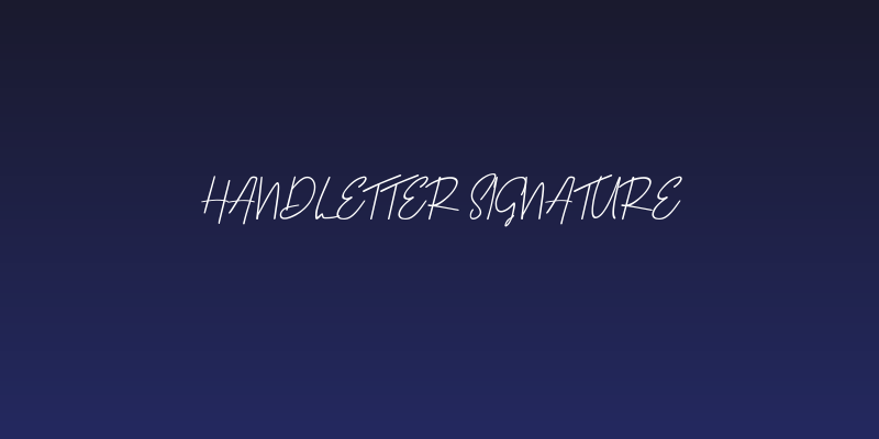 Handletter Signature Social Header