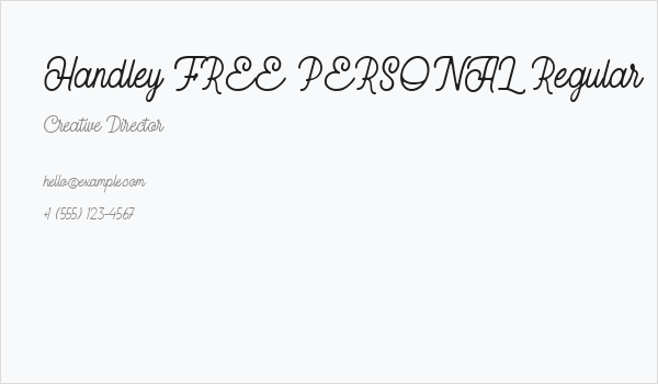 Handley FREE PERSONAL Regular Business Card