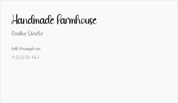 Handmade Farmhouse Business Card