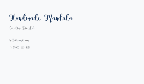 Handmade Mandala Business Card