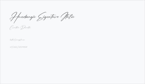 Handmagic Signature Italic Business Card