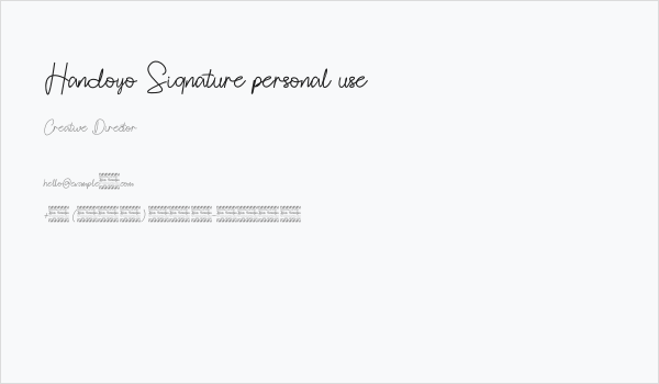 Handoyo Signature personal use Business Card