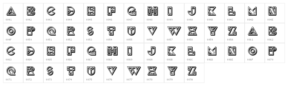 Hands Regular Character Map