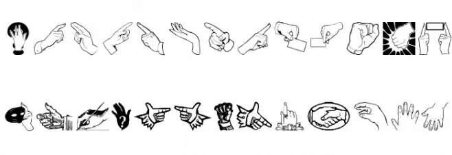 HandsUpHandsDown फ़ॉन्ट लोअरकेस