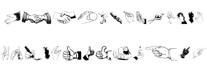 Hands Font LOWERCASE