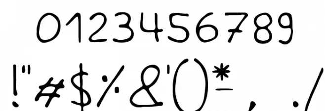 Handschrift Font OTHER CHARS