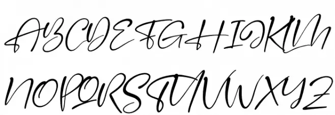 Handscript Signature Italic फ़ॉन्ट अपरकेस