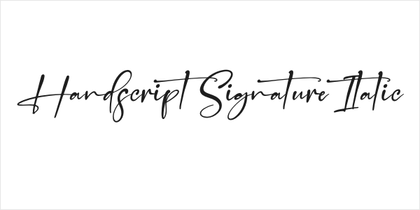 Handscript Signature Italic Logo