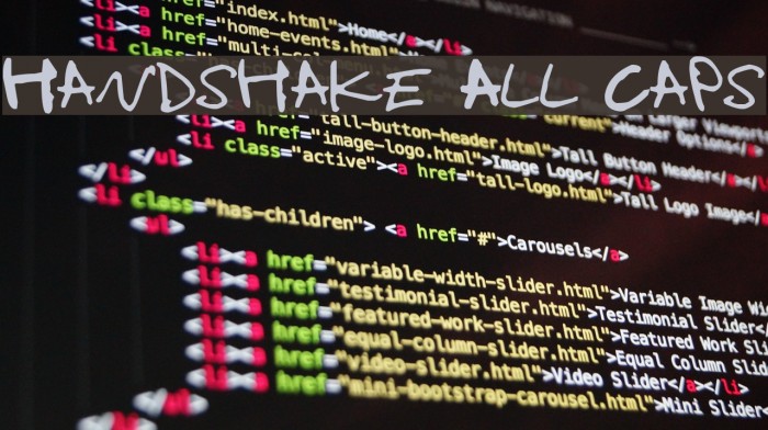 Handshake All Caps Font examples
