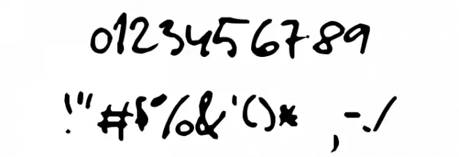 Handshake Font OTHER CHARS