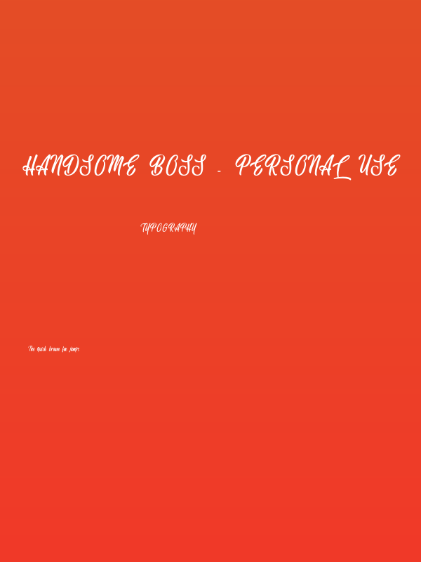 Handsome Boss - Personal Use Poster