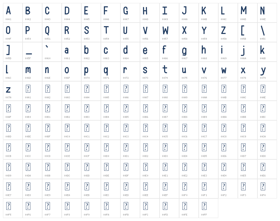 Handsome2 Character Map