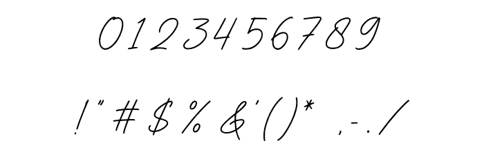 Handsta Signature フォント その他の文字
