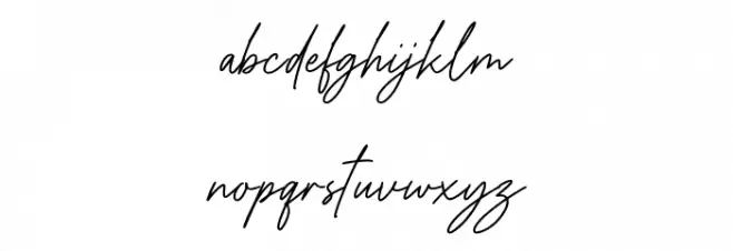 Handsta Signature Schriftart Kleinbuchstaben