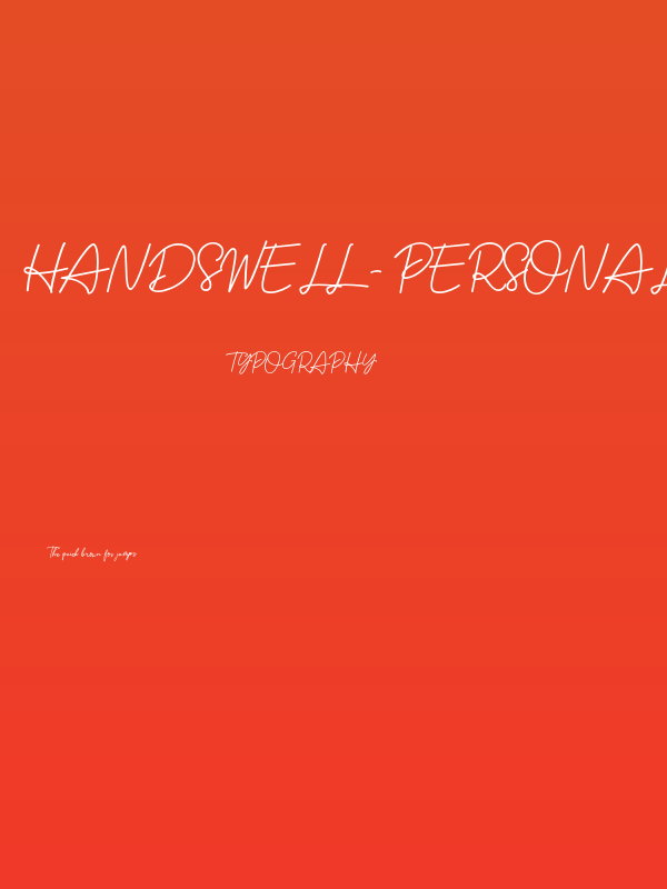 Handswell - Personal Use Poster