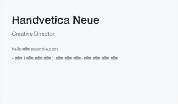 Handvetica Neue Business Card