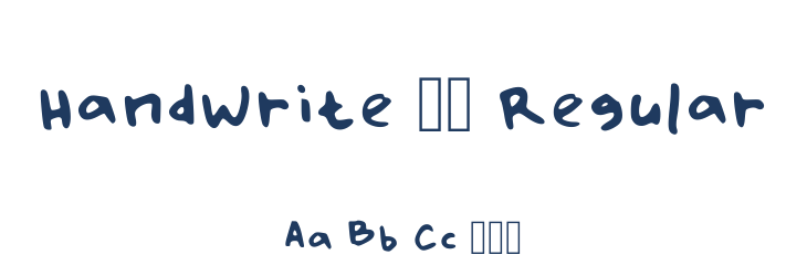Handwrite 01 Regular Font Preview