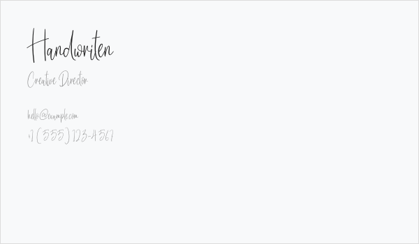 Handwriten Business Card