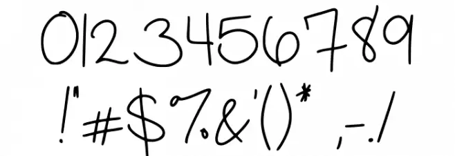 Handwriting Basics Regular Font OTHER CHARS