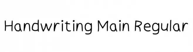 Handwriting Main Regular  नि: शुल्क फ़ॉन्ट्स डाउनलोड