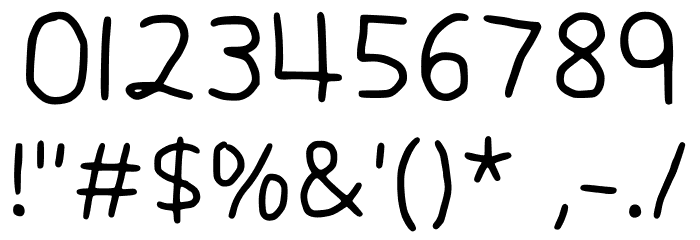 Handwriting Main Regular Font OTHER CHARS