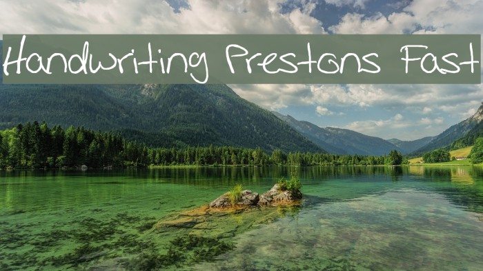 Handwriting Prestons Fast Font examples