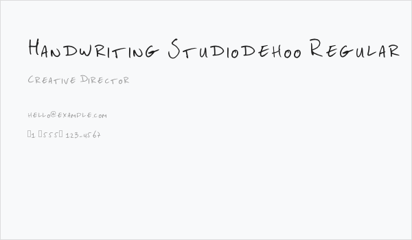 Handwriting Studiodehoo Regular Business Card